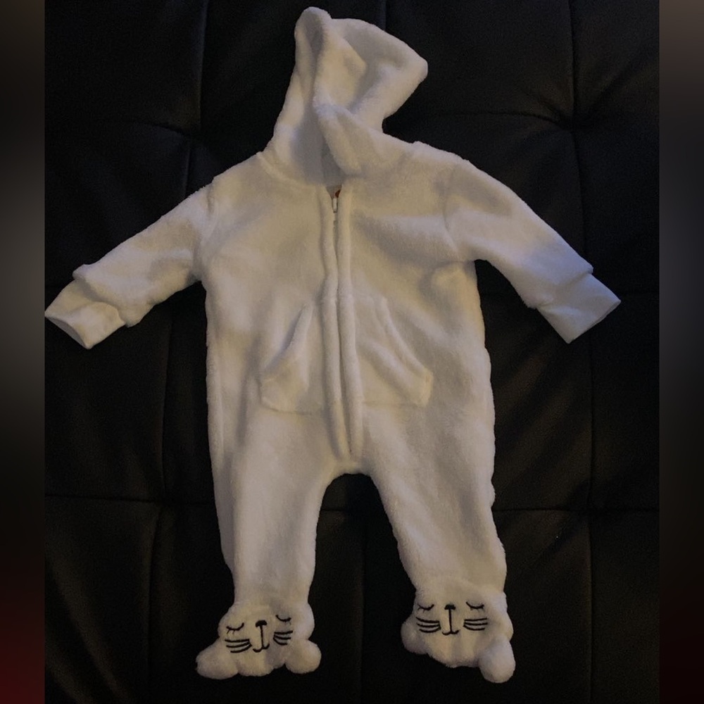 ❤️❤️ White Fuzzy Soft Long Sleeve One Piece